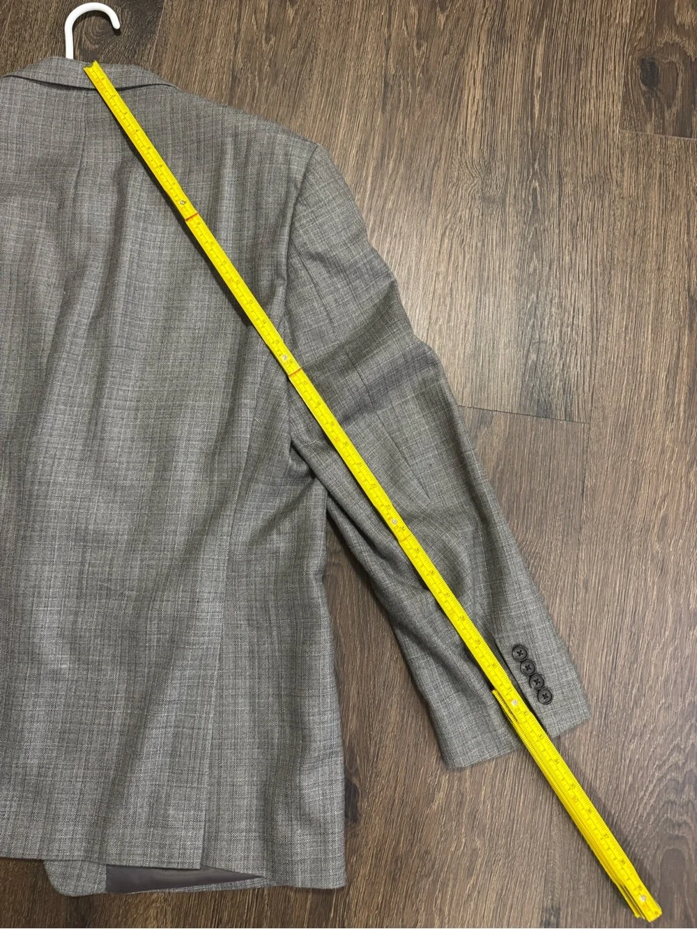 Ralph Lauren Mens Silk Wool Suit Coat Blazer 46R Gray Tonal Subtle Windowpane